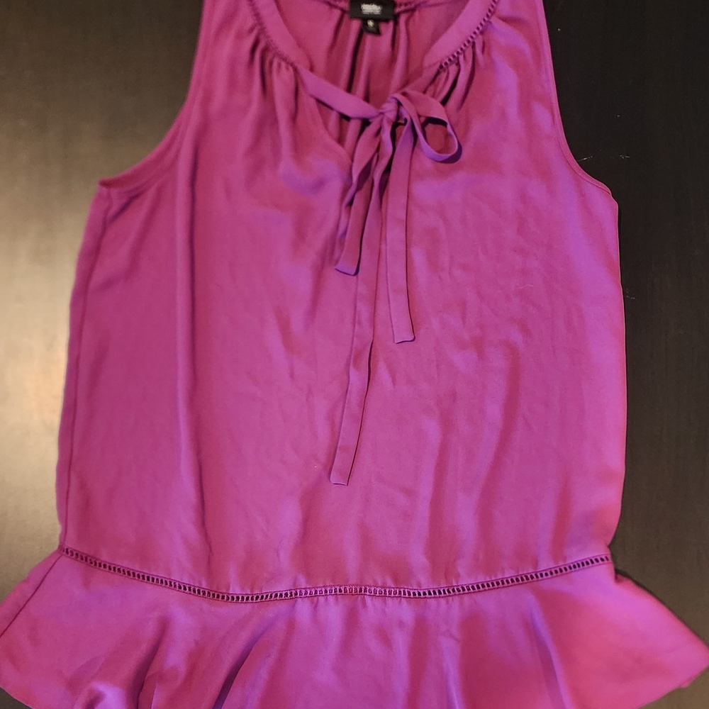 Mossimo Supply Co Pink Sleeveless Tie Front Peplum Blouse